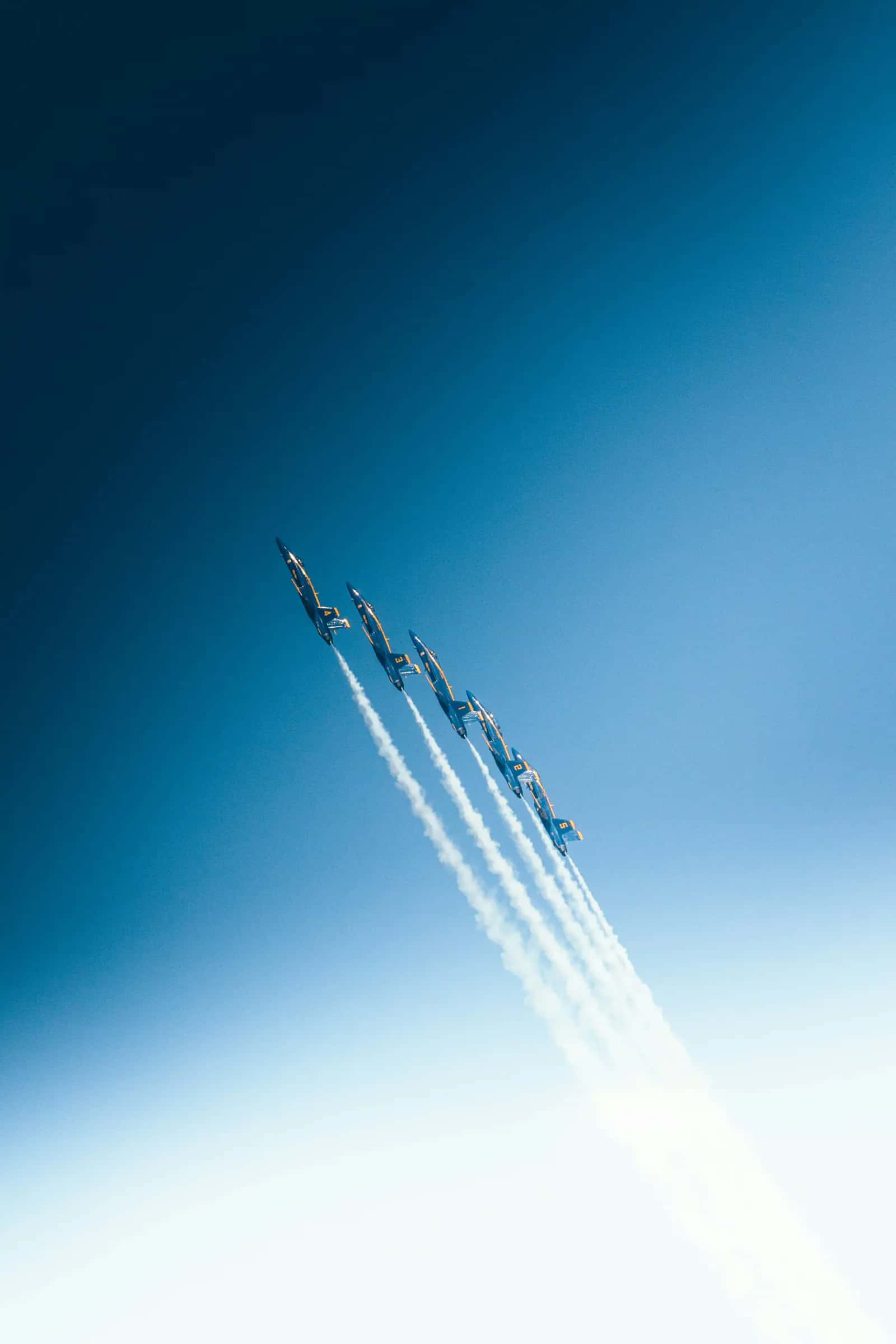Aerospace and defence jets in formation